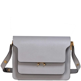 Marni Saffiano Medium Trunk Bag, Grey